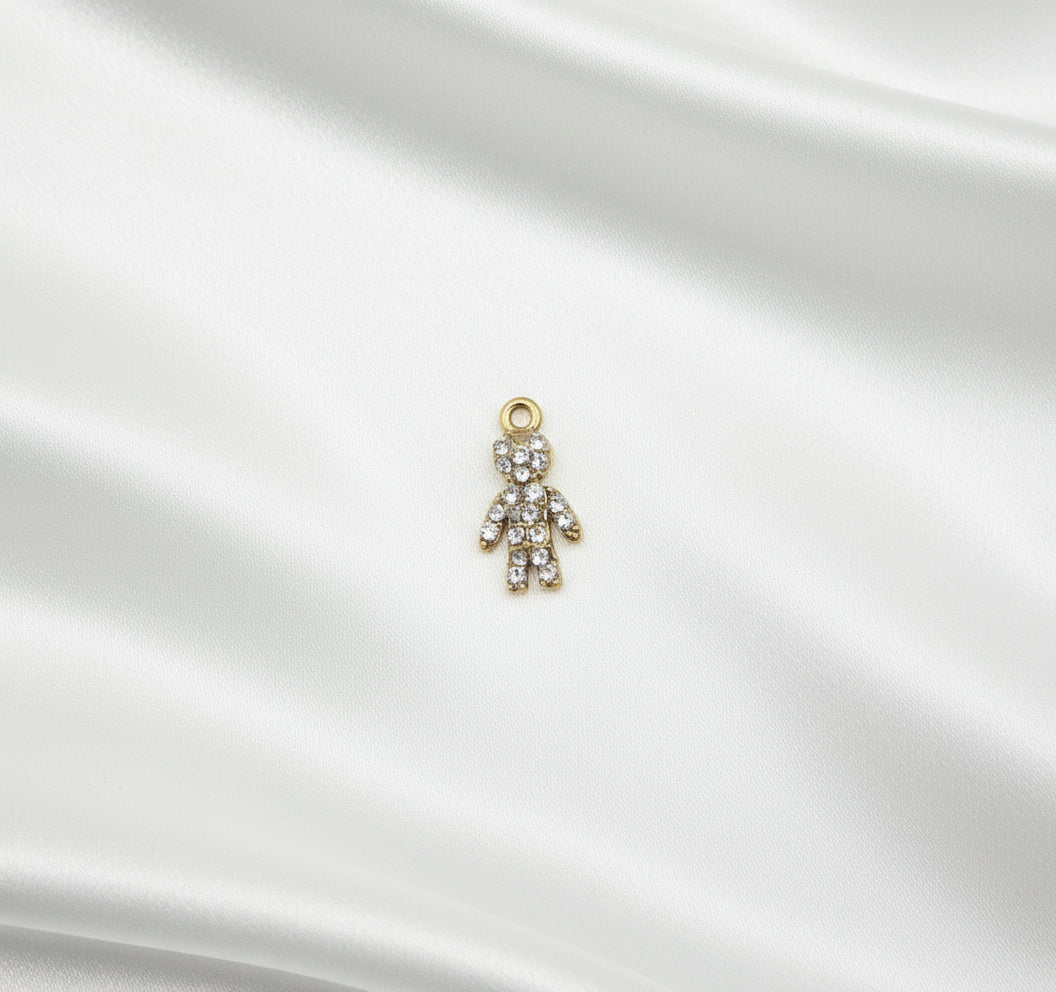 Charm mini bonhomme doré strass