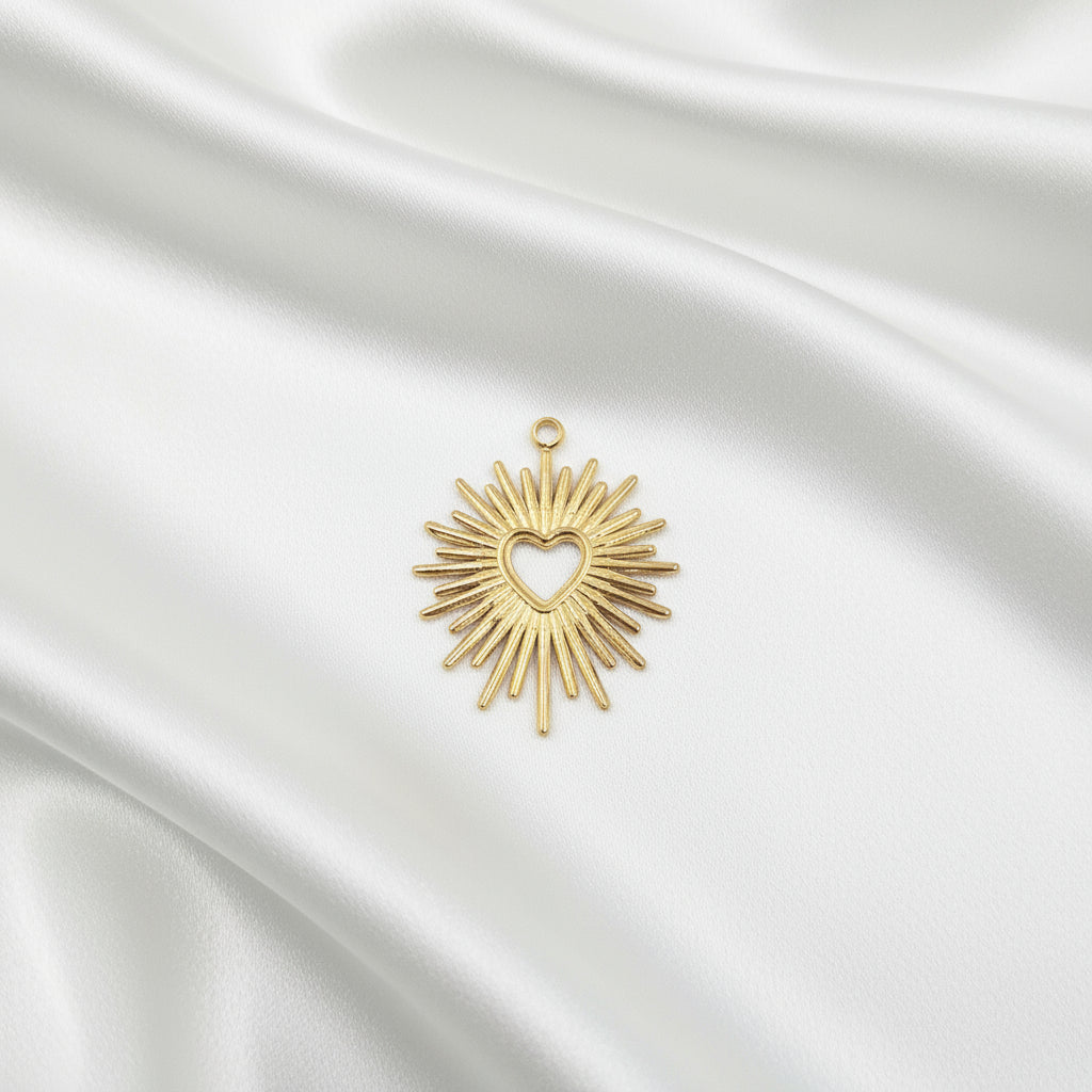 Charm Coeur céleste doré