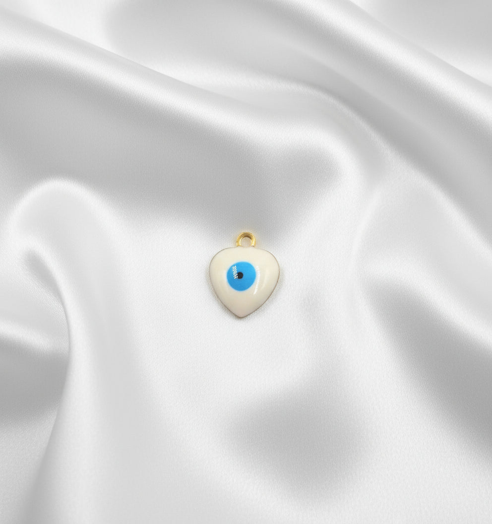 Charm mini Coeur Oeil maléfique doré