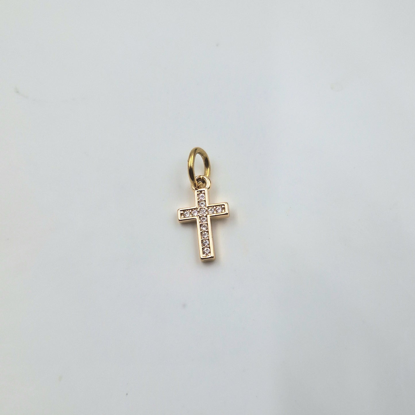Charm mini Croix doré strass