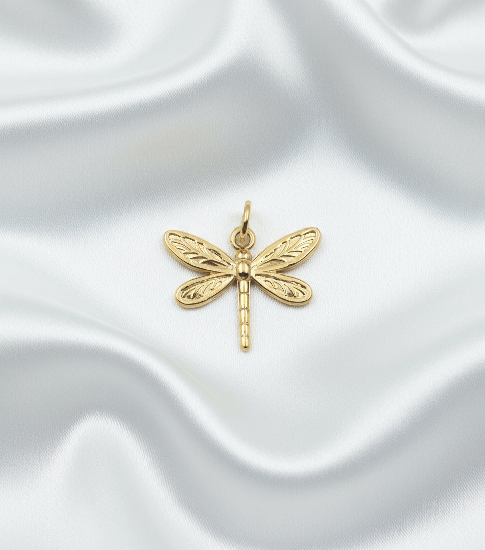 Charm grande Libellule doré