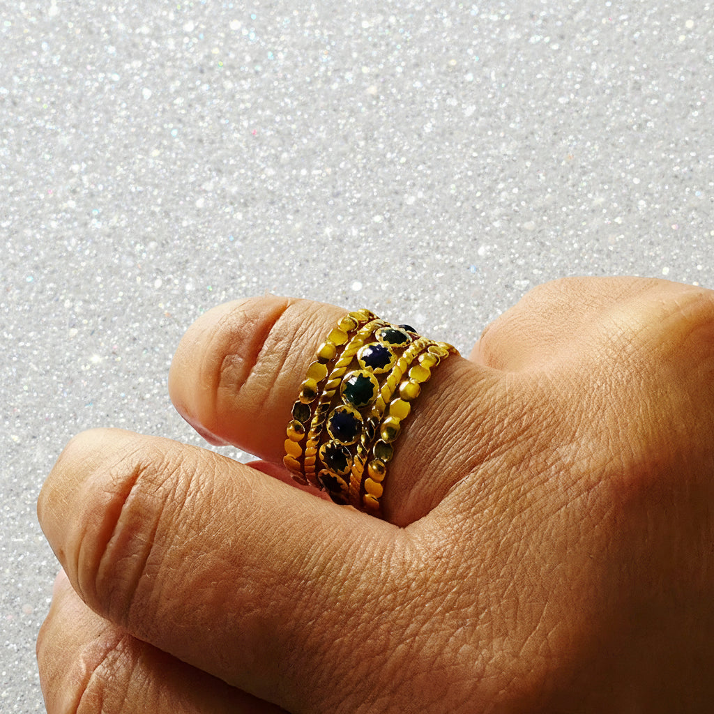 Bague pierre résine colorée