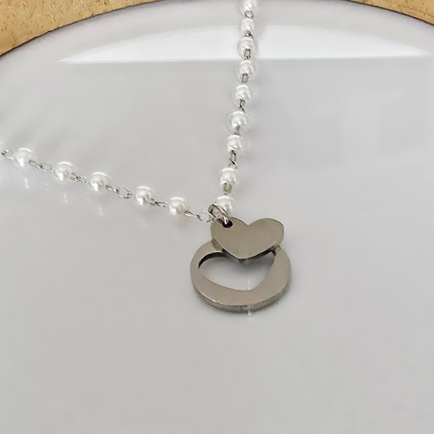 Collier perle pendentif coeur