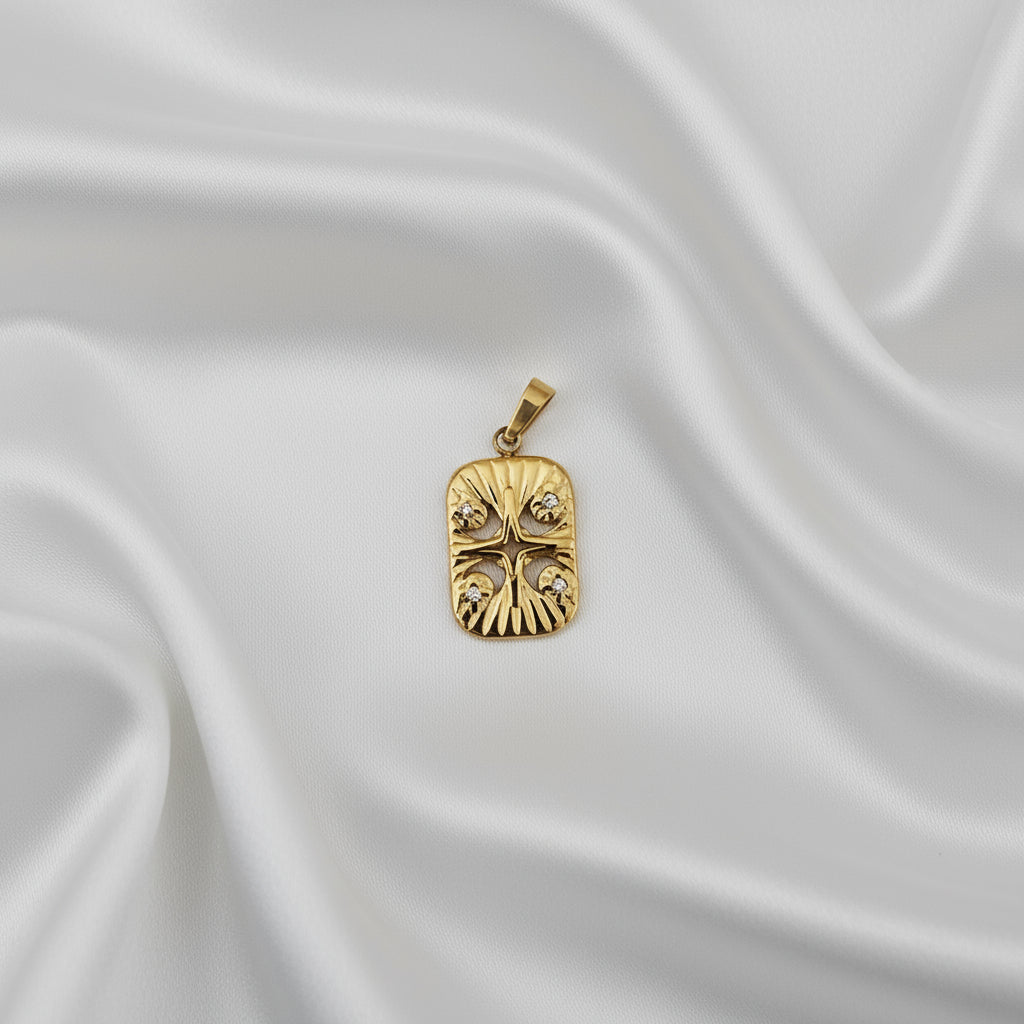 Charm rectangulaire Lune et étoile