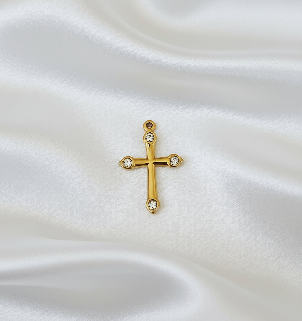 Charm Croix zircon blanc