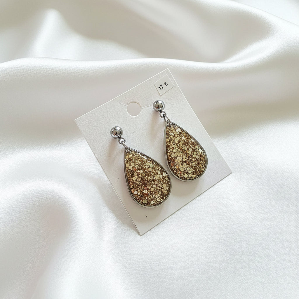 Boucles d'oreilles paillettes argent