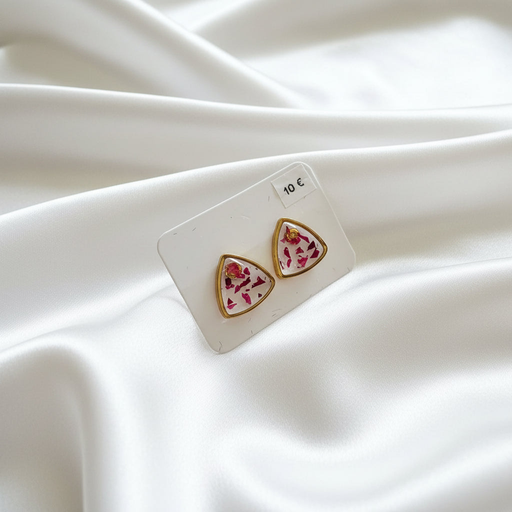 Boucles d'oreilles pétales de rose