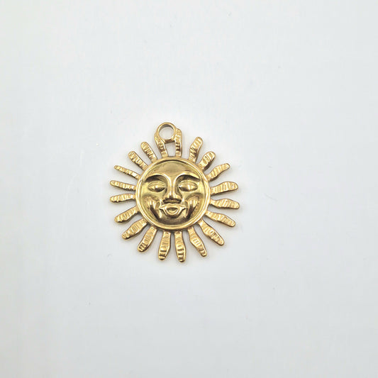 Charm grand Soleil visage doré