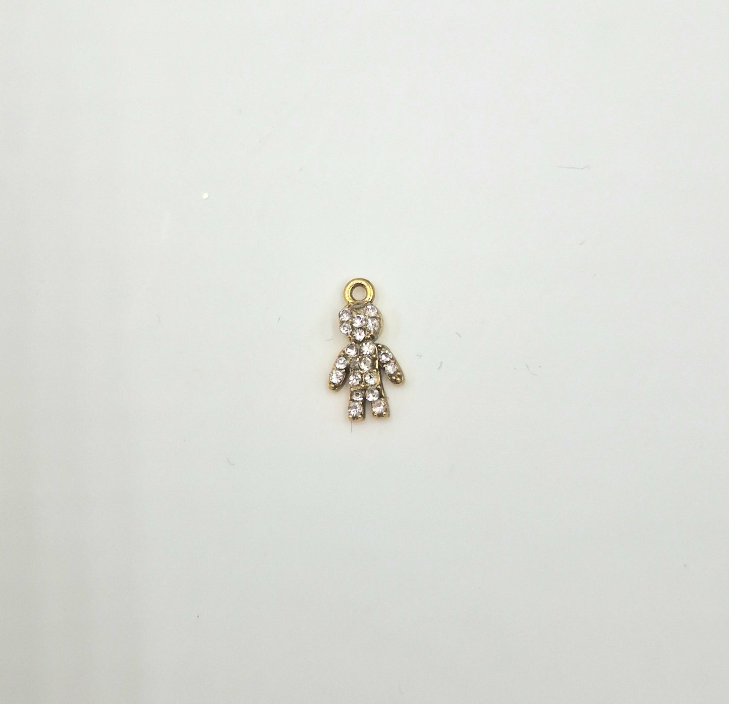 Charm mini bonhomme doré strass