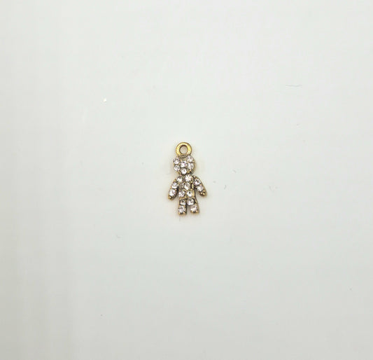 Charm mini bonhomme doré strass
