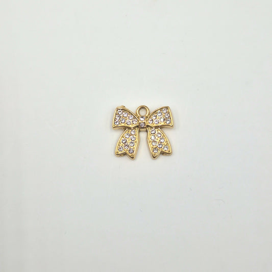 Charm Noeud doré strass