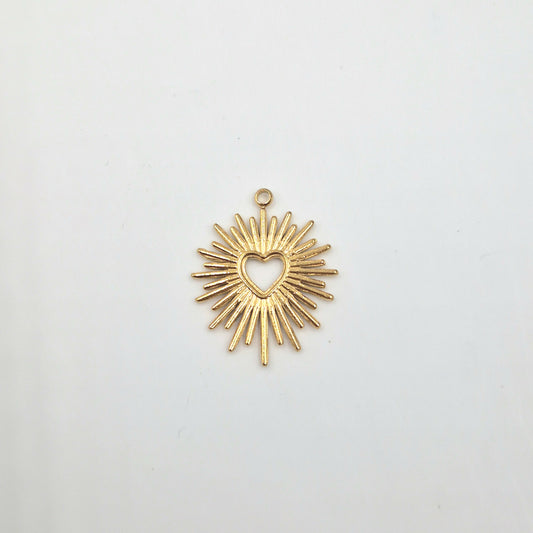 Charm Coeur céleste doré
