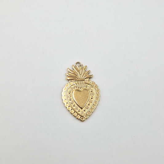 Charm grand Coeur céleste doré