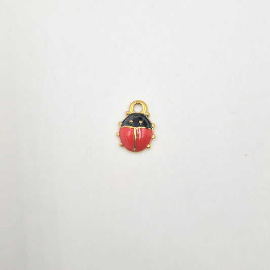 Charm Coccinelle rouge doré