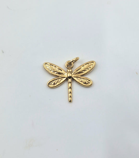 Charm grande Libellule doré