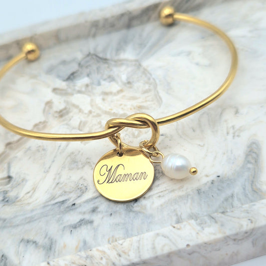 Bracelet jonc Médaille personnalisable