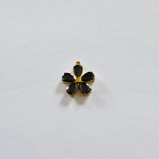 Charm Fleur Zircon noir