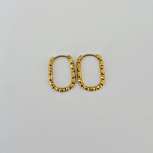 Créoles ovales striées 2,5*1,5*2 cm