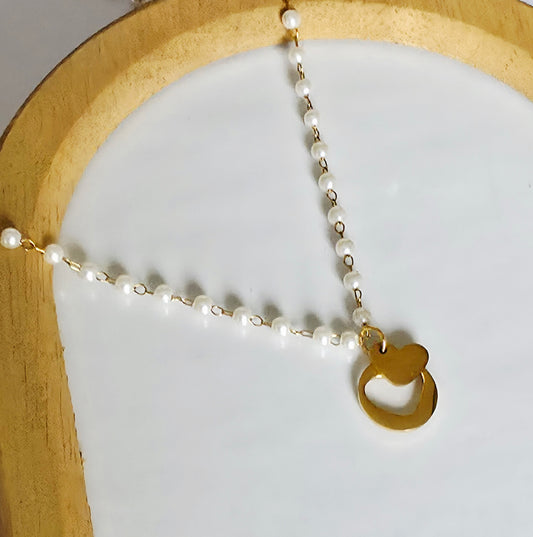 Collier perle pendentif coeur