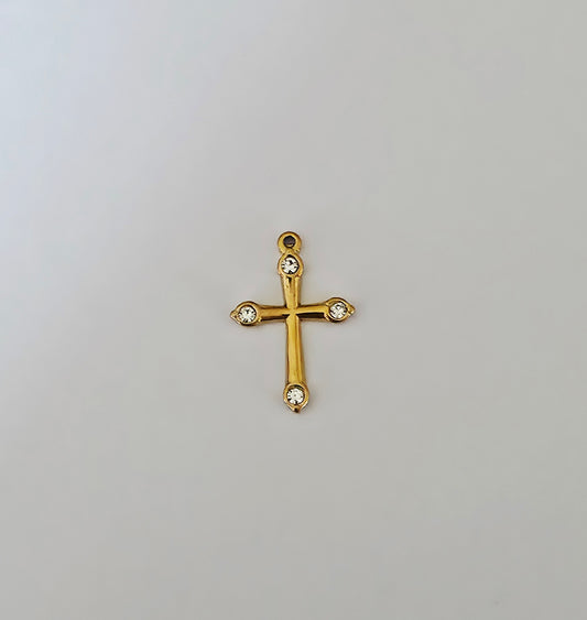 Charm Croix zircon blanc
