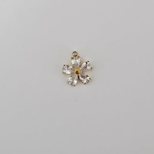 Charm Fleur Zircon blanc
