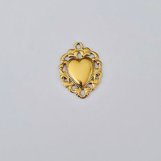 Charm grand Coeur évidé doré