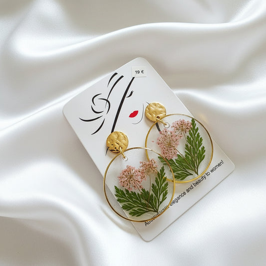 Boucles d'oreilles fleurs naturelles