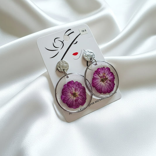 Boucles d'oreilles fleurs naturelles