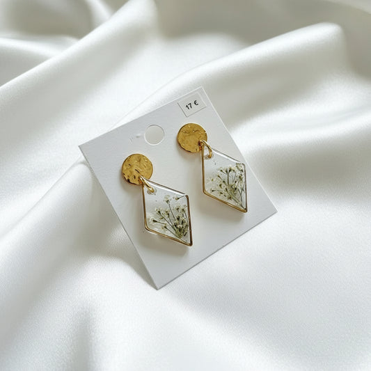 Boucles d'oreilles petites fleurs naturelles