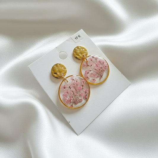 Boucles d'oreilles fleurs naturelles